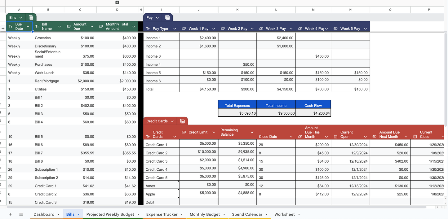 Budget Tracker! Upgraded Weekly Budget Tracker