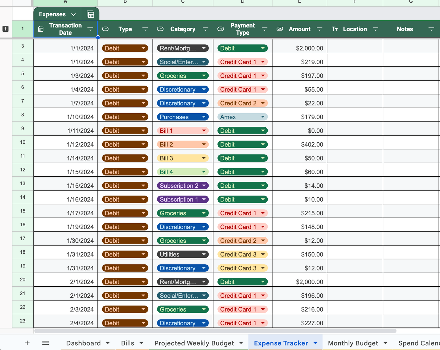 Budget Tracker! Upgraded Weekly Budget Tracker