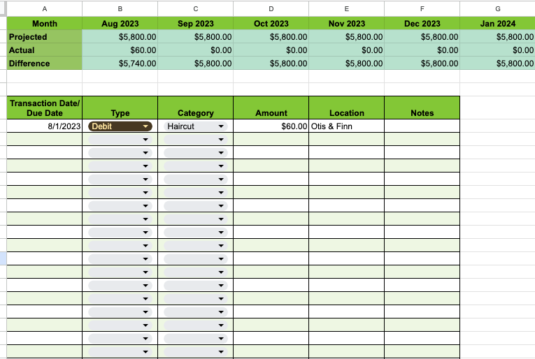 Custom Weekly Budgeting Template from SheetsbyOlan (Google Sheets Only)