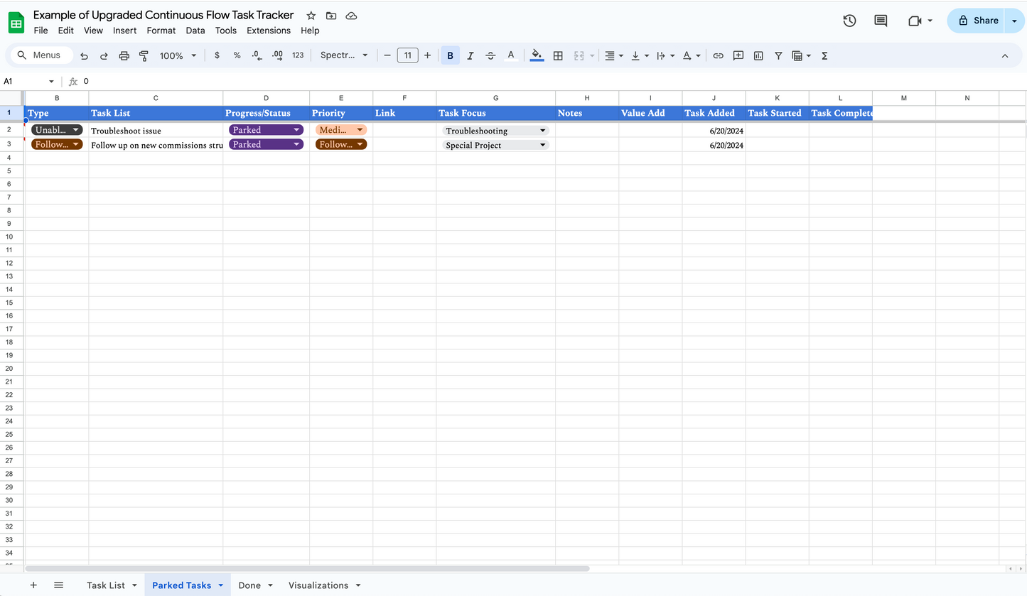 **NEW** Updated Continuous Flow Task Tracker with Apps Script (Google Sheets Only)