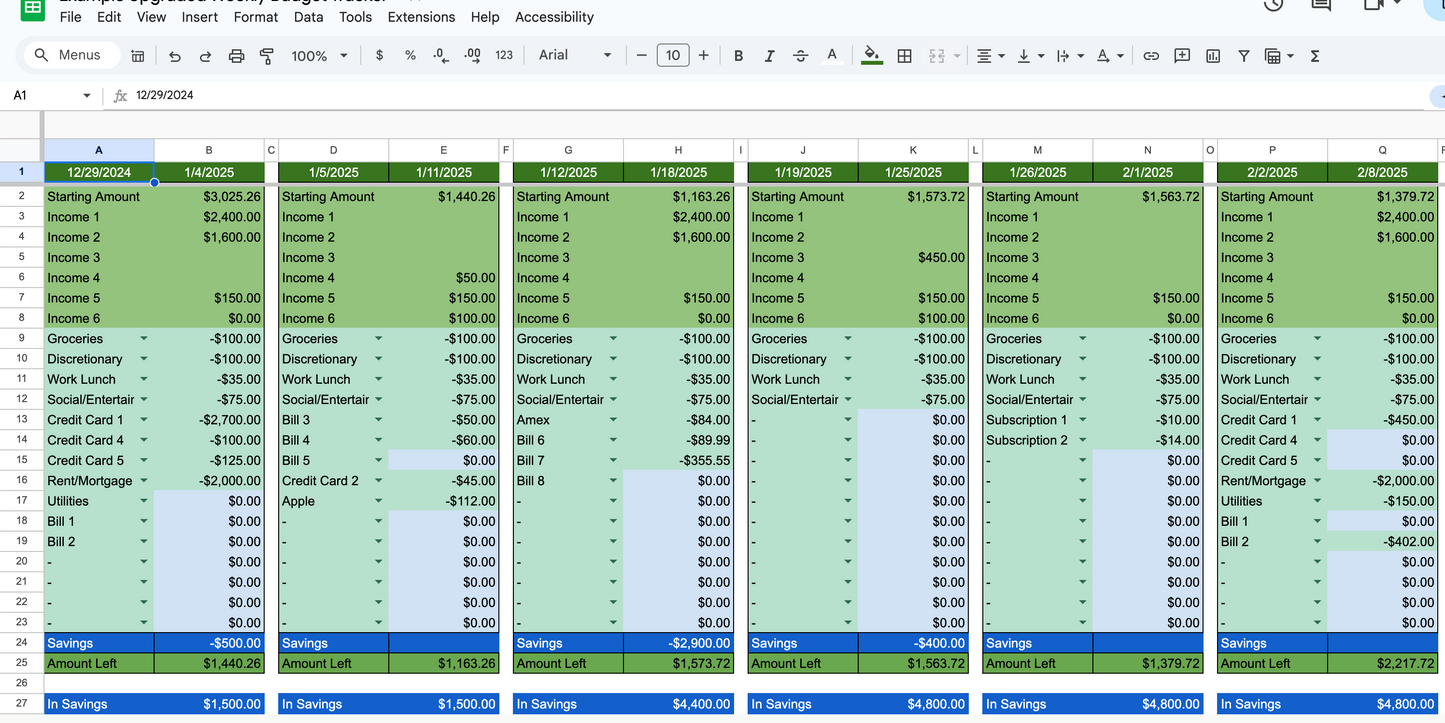 Budget Tracker! Upgraded Weekly Budget Tracker